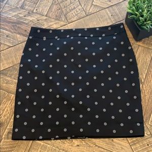 LOFT Black Dot Skirt NWOT